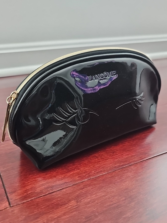 Lancôme Handbags - Black Patent Cosmetic Pouch with Eyelash Detail